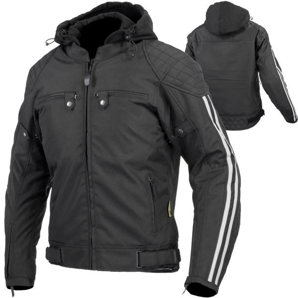 ENFORCER armoured hoodie manufacturer OEM cotton fleece aramid reinforced motorcycle hoodie by Maxler Motosport