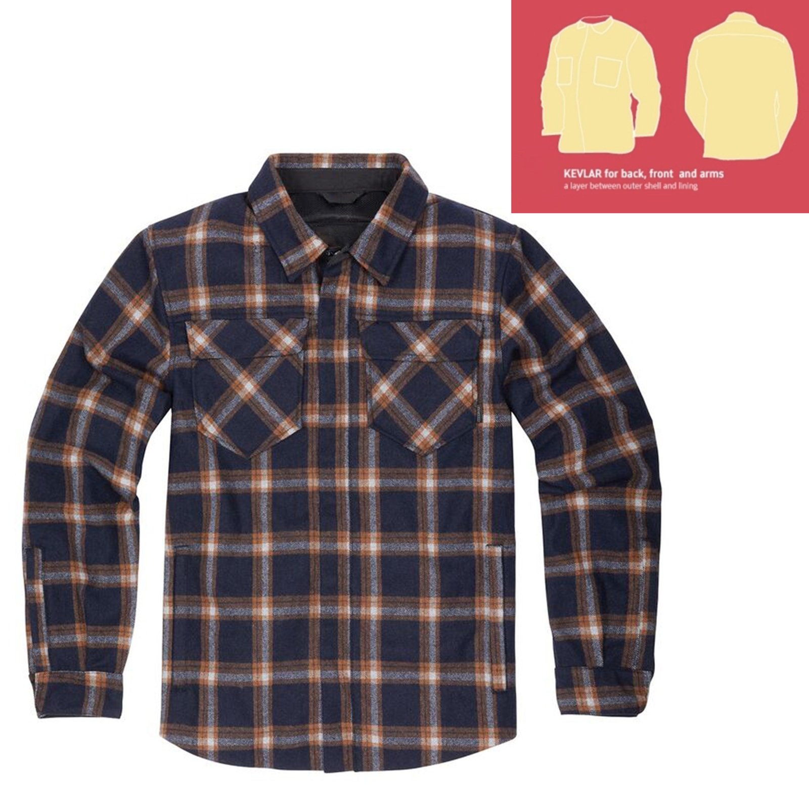 MFS 001 flannel shirts for global brands heavy cotton aramid reinforced motorcycle riding overshirt by Maxler Motosport