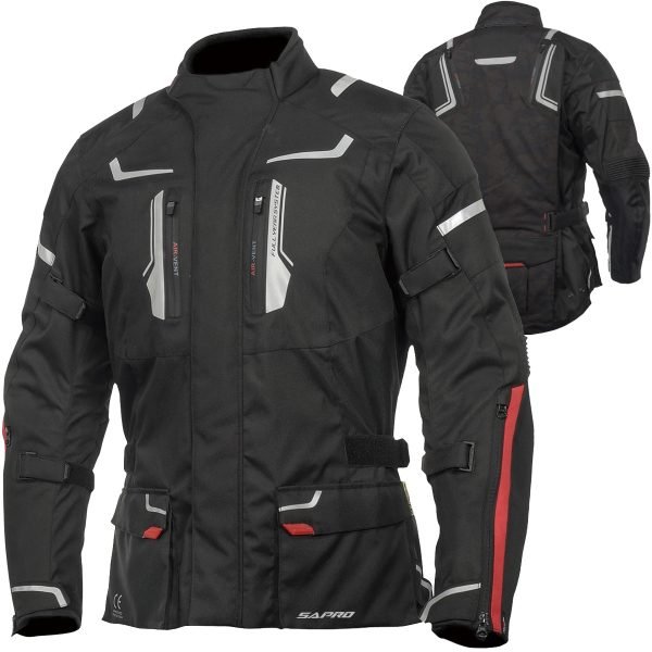 ELITE BLACK textile motorcycle jacket long cut B2B OEM touring manufacturer Maxler Motosport