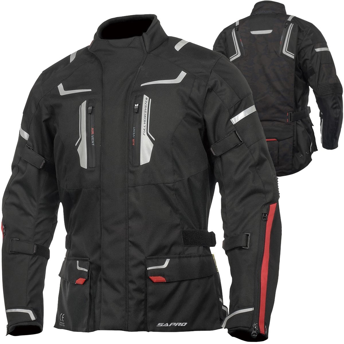 ELITE BLACK textile motorcycle jacket long cut B2B OEM touring manufacturer Maxler Motosport