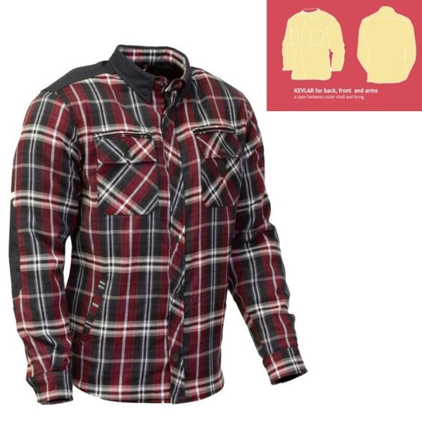 MFS 003 flannel shirts exporter heavy cotton aramid reinforced motorcycle riding overshirt by Maxler Motosport