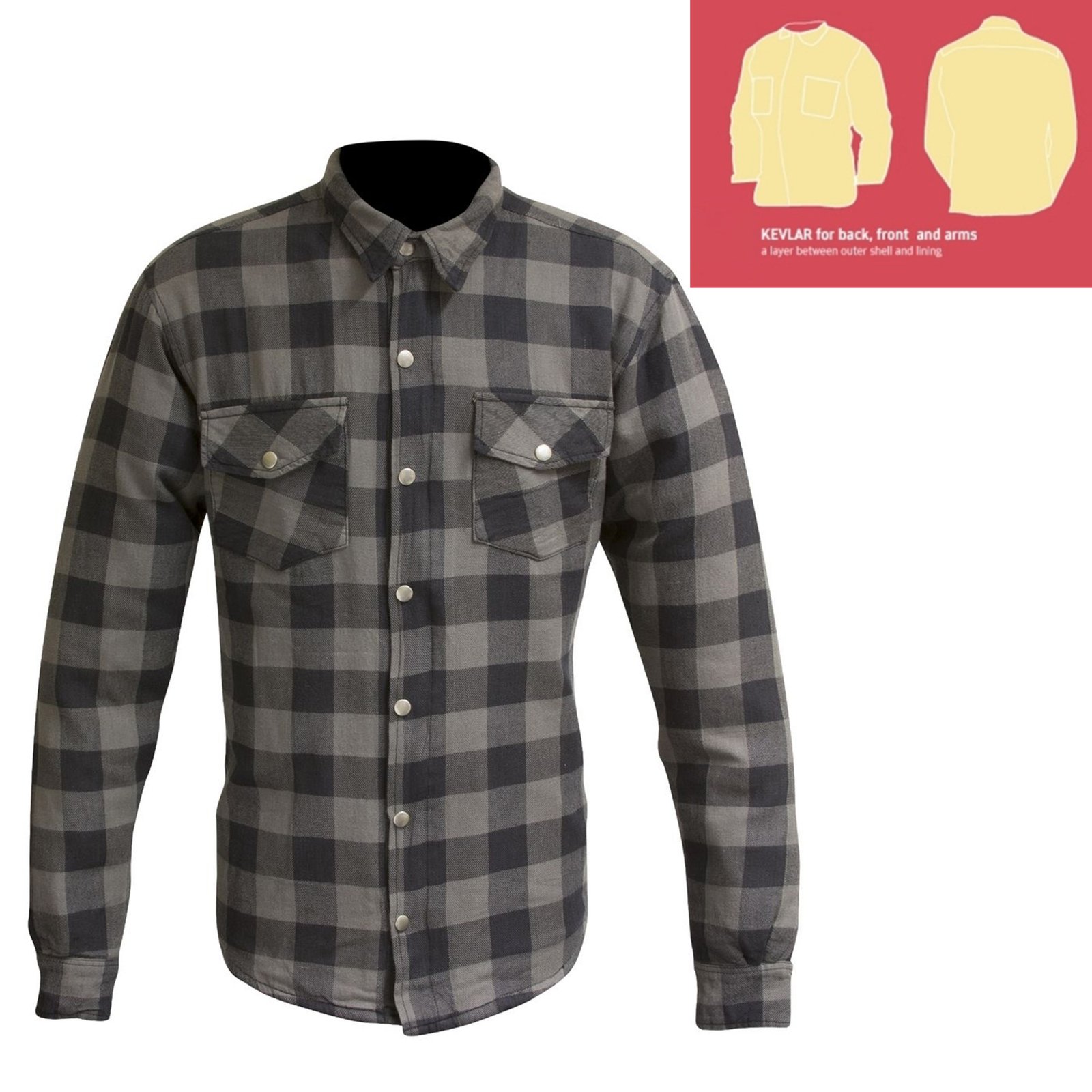MFS 009 flannel shirts supplier heavy cotton aramid reinforced motorcycle riding overshirt by Maxler Motosport