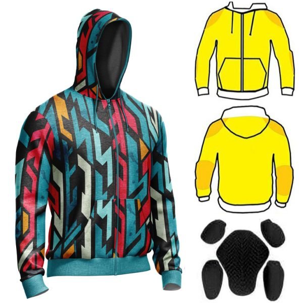 SCN 518 armoured hoodie with armor cotton fleece aramid reinforced motorcycle hoodie by Maxler Motosport
