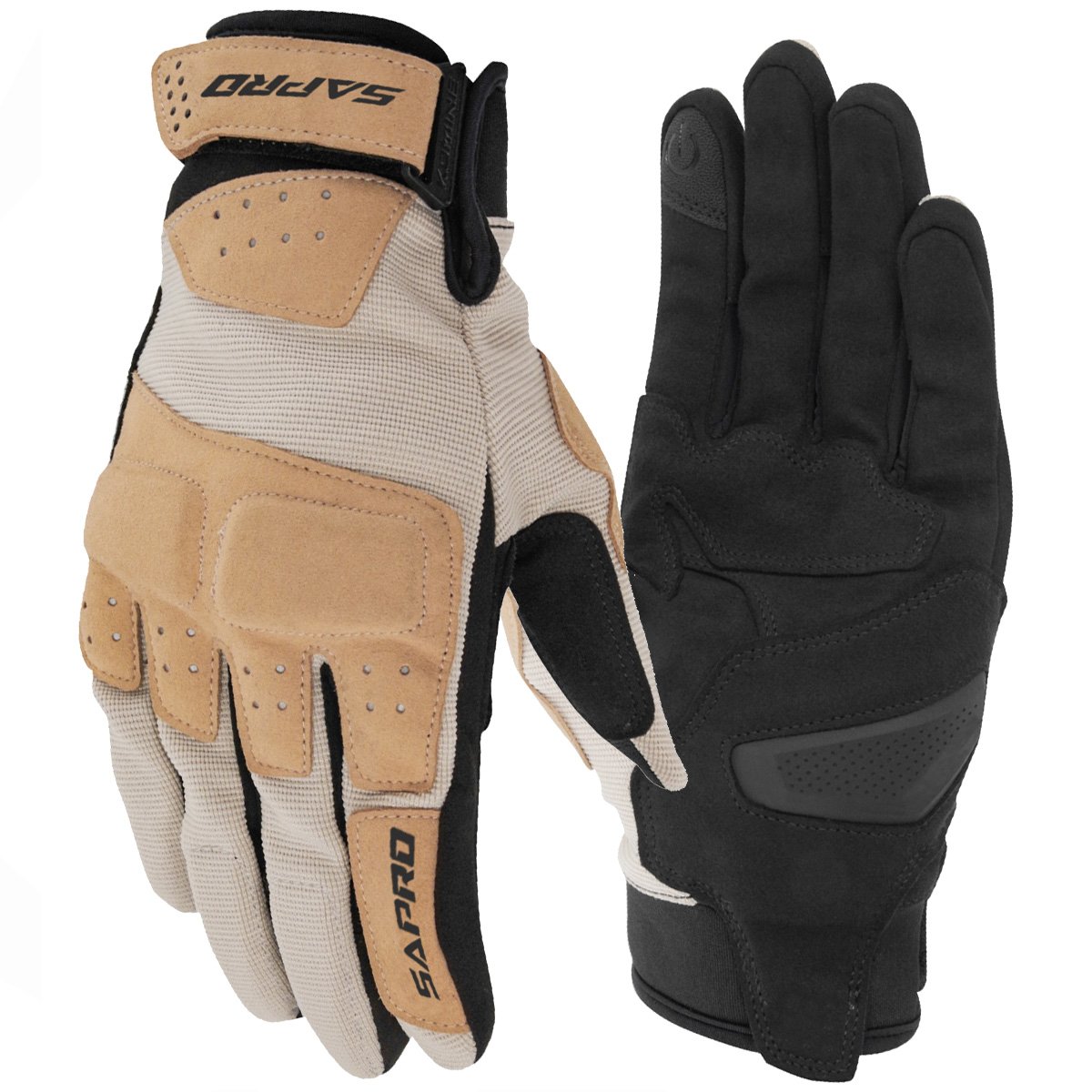 SUPER FLY BEIGE SUMMER motorcycle gloves for summer riding fourway stretch fabric synthetic leather Maxler Motosport