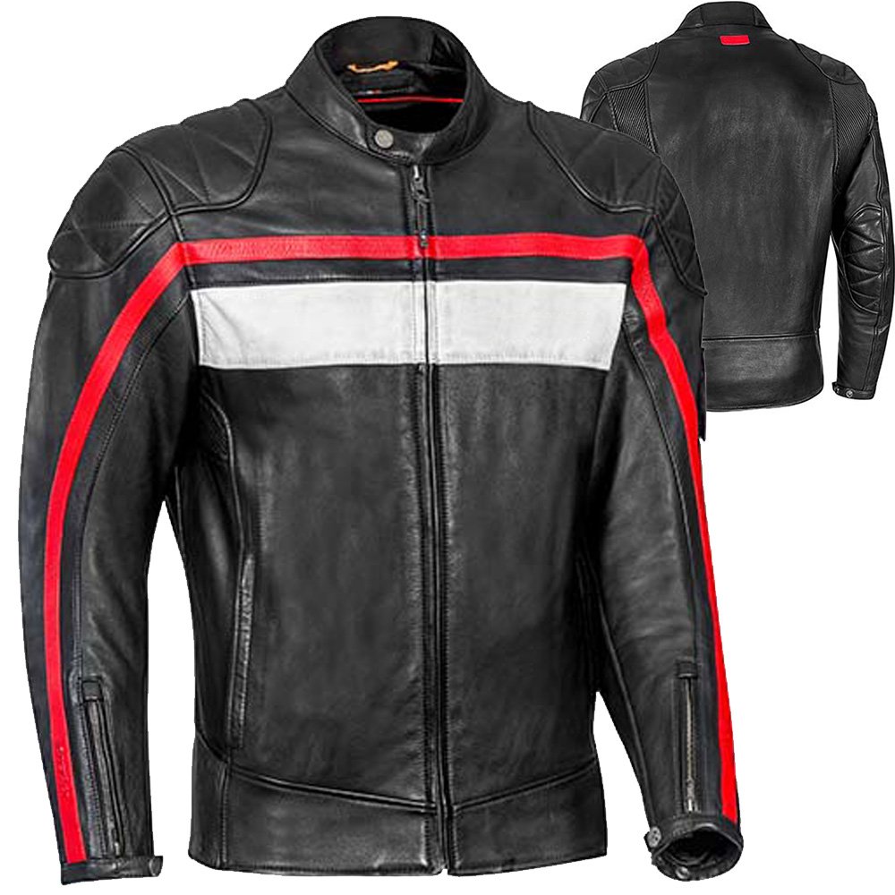 BEACON race grade leather motorcycle jacket sport riding cowhide reflective panels OEM CE ready production