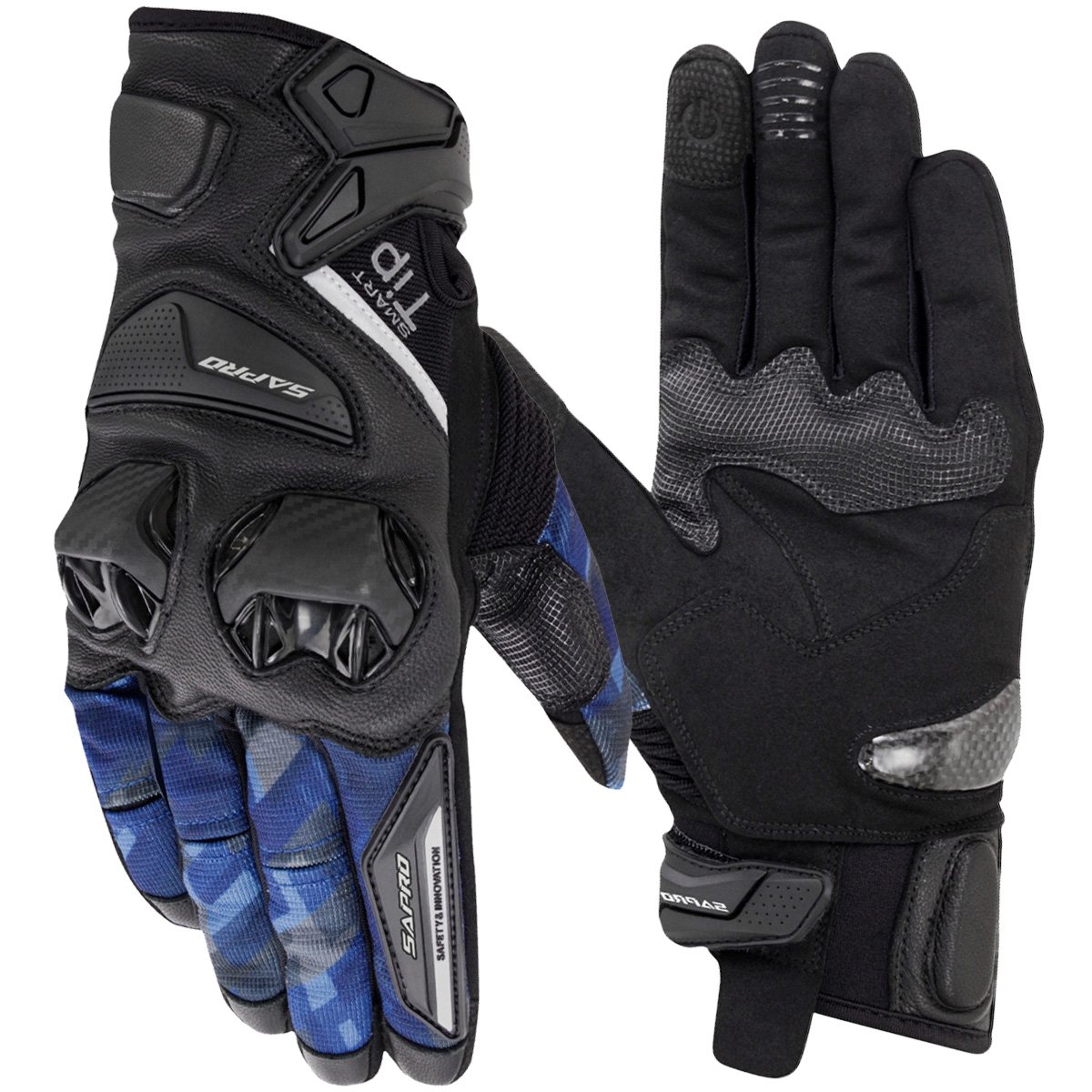 WHEELIE BLK BLUE classic leather biker gloves air mesh perforated leather motorcycle gloves Maxler Motosport