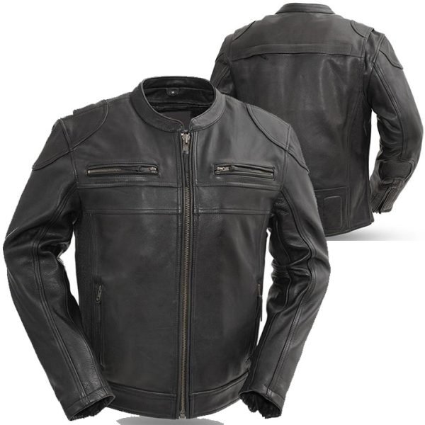 ARIA private label biker leather jacket cafe racer cowhide black OEM CE ready production