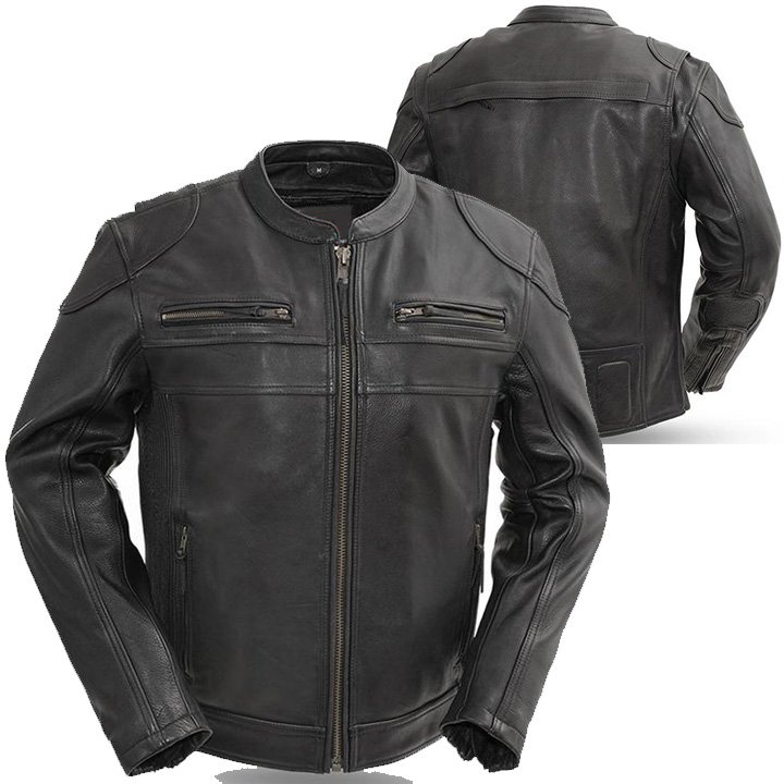 ARIA private label biker leather jacket cafe racer cowhide black OEM CE ready production