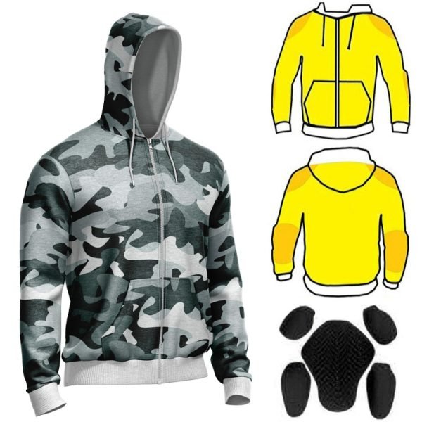 SCN 511 urban motorcycle hoodie armored cotton fleece aramid reinforced riding hoodie by Maxler Motosport