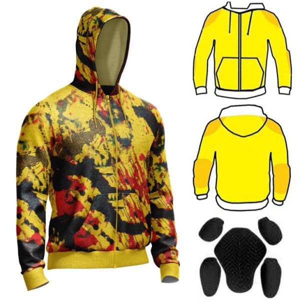 SCN 513 reinforced motorcycle hoodie cotton fleece aramid reinforced riding hoodie by Maxler Motosport