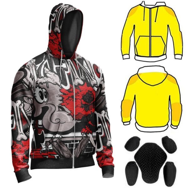 SCN 514 Kevlar armoured hoodie cotton fleece aramid reinforced protective riding hoodie by Maxler Motosport