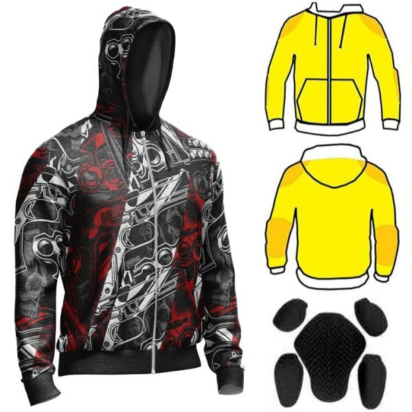 SCN 515 Kevlar motorcycle hoodie cotton fleece aramid reinforced riding hoodie by Maxler Motosport