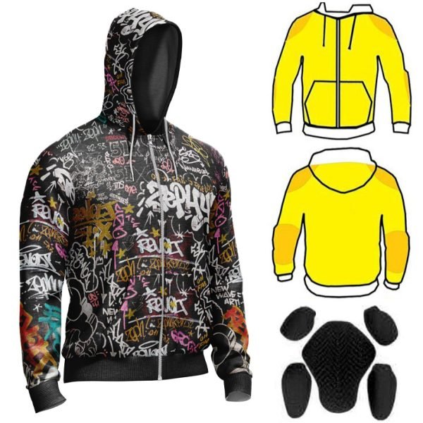 SCN 516 abrasion resistant motorcycle hoodie cotton fleece aramid reinforced riding hoodie by Maxler Motosport