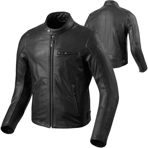 AJAX mens motorcycle leather jacket perforated café racer cowhide riding jacket manufacturer