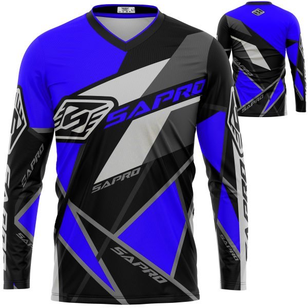 MC-506 motocross jersey manufacturer custom OEM off-road racing jersey blue black sublimation design