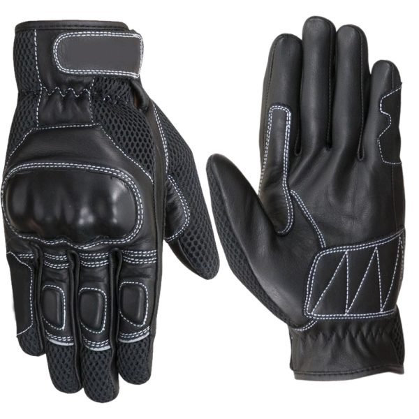 DIANA leather motorcycle gloves padded palm air mesh synthetic leather motorcycle riding gloves Maxler Motosport