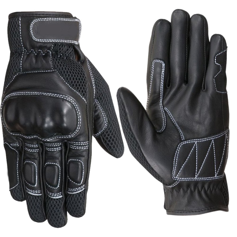 DIANA leather motorcycle gloves padded palm air mesh synthetic leather motorcycle riding gloves Maxler Motosport