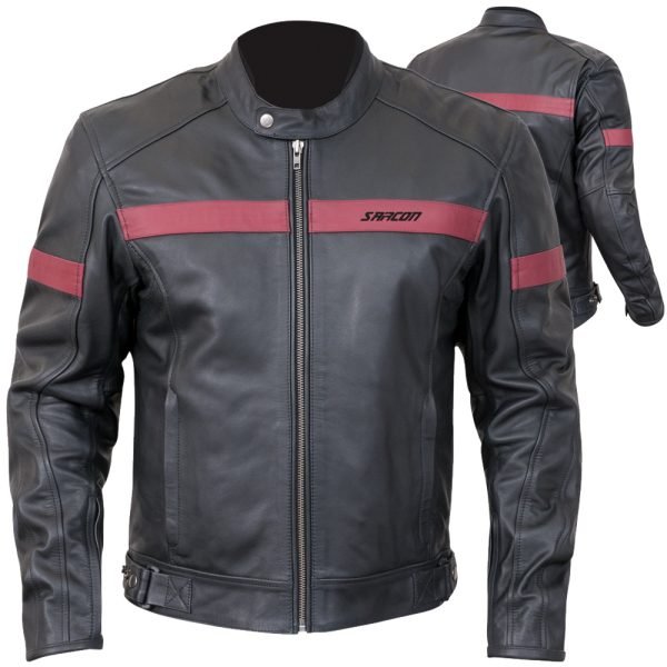 DURBAN professional biker protective jacket café racer motorcycle jacket red stripe OEM manufacturer
