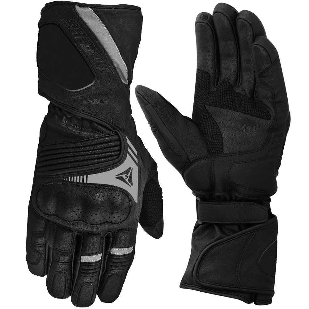 cowhide leather motorcycle gloves long cuff perforated leather riding gloves breathable biker gloves