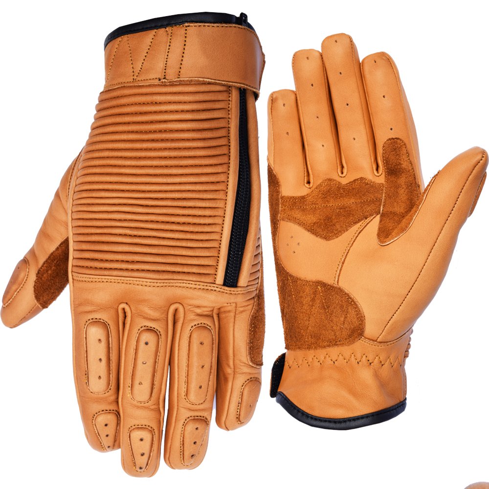 KASCO leather motorcycle gloves street style perforated leather biker gloves Maxler Motosport