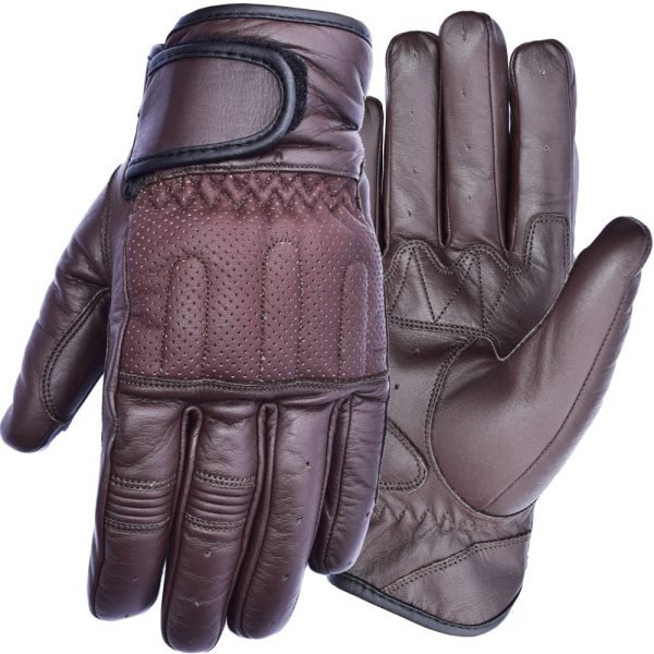 KASH leather motorcycle gloves riding comfort perforated leather biker gloves Maxler Motosport