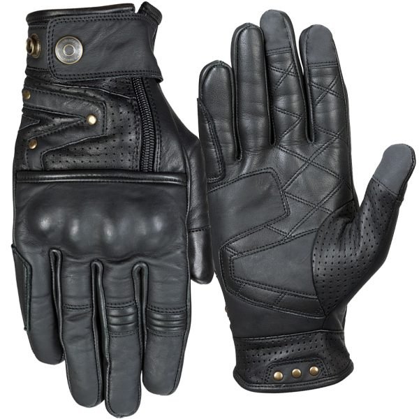 KAZIM short leather motorcycle riding gloves perforated leather OEM motorcycle gloves manufacturer Maxler Motosport