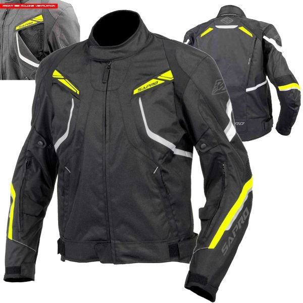 Matrix Black Neon lightweight short textile motorcycle jacket OEM manufactured by Maxler Motosport