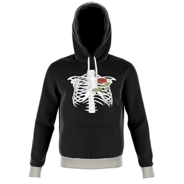 custom fleece hoodies bulk skeleton graphic black pullover hoodie manufacturer OEM PT-H-0066