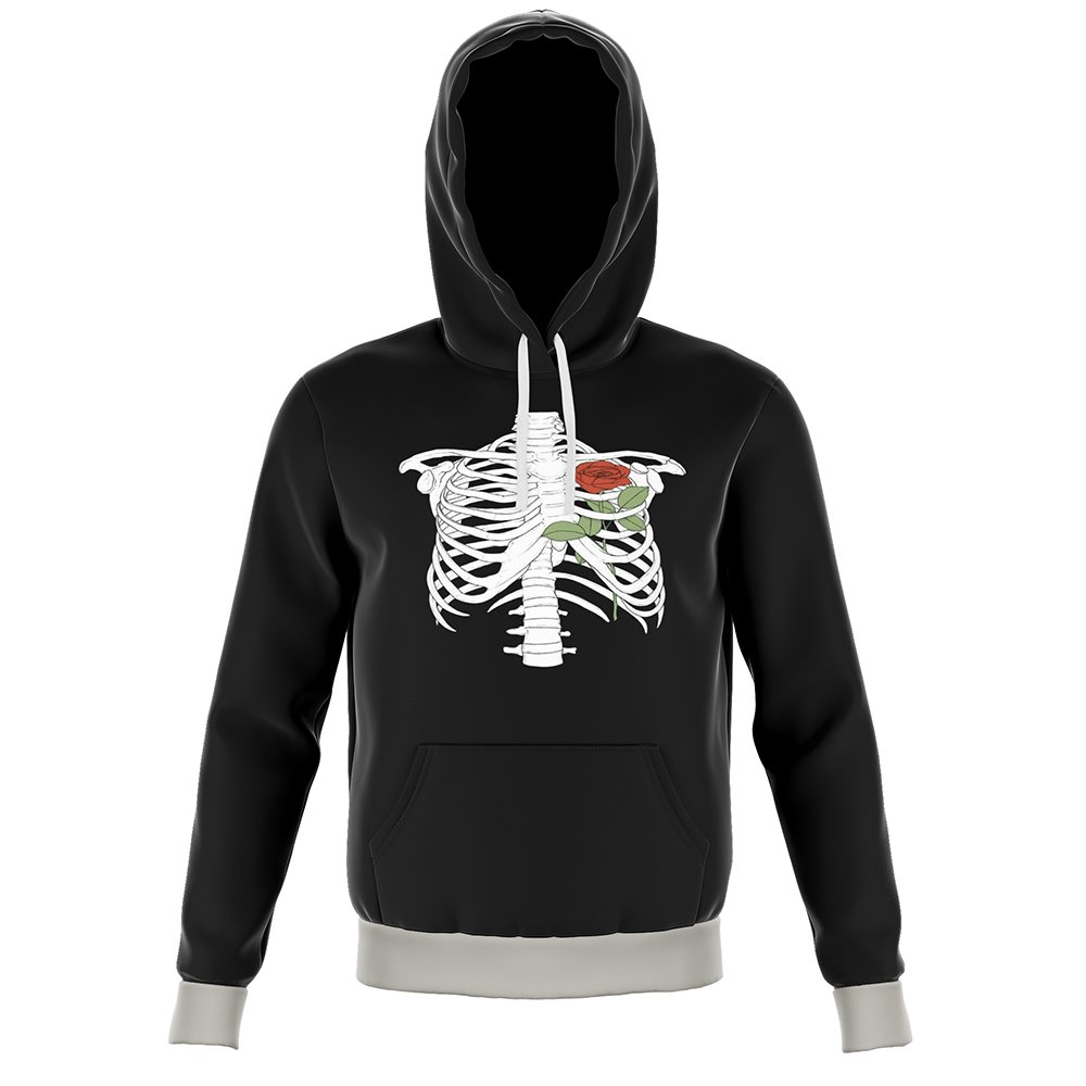 custom fleece hoodies bulk skeleton graphic black pullover hoodie manufacturer OEM PT-H-0066
