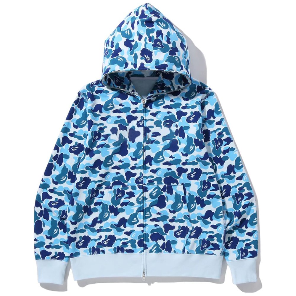 custom zip up hoodies bulk blue camouflage full zip hoodie manufacturer OEM PT-H-0098