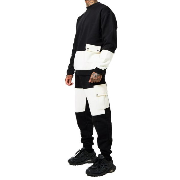 custom polyester tracksuits full zip side stripe performance set PT-MTS-44