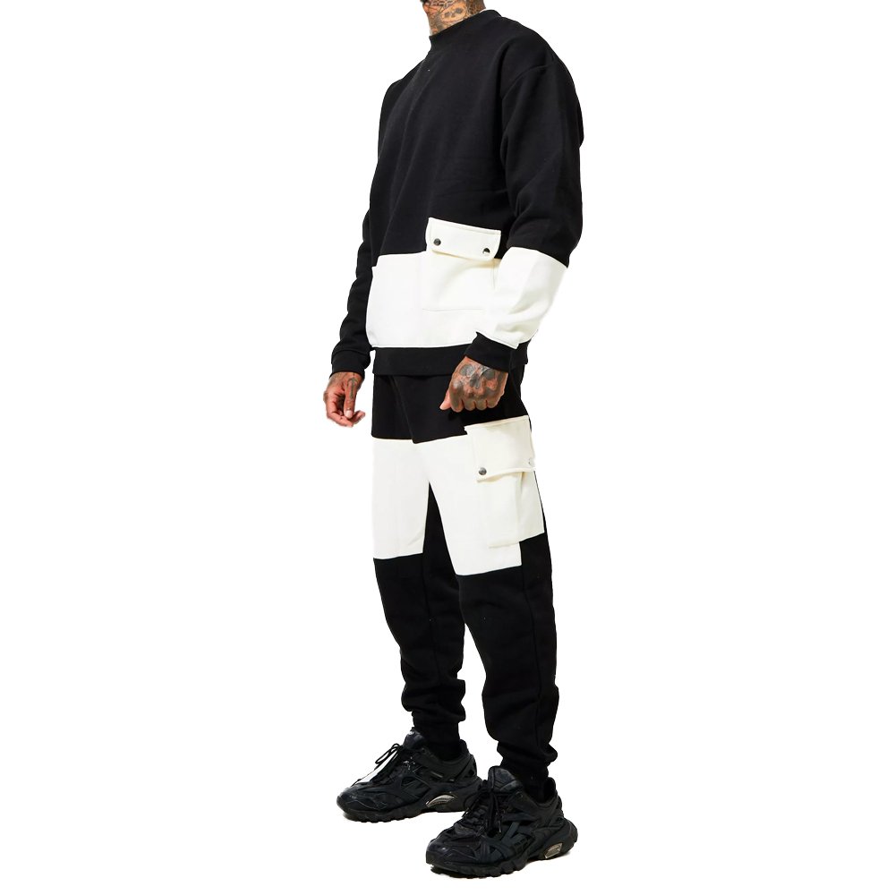 custom polyester tracksuits full zip side stripe performance set PT-MTS-44