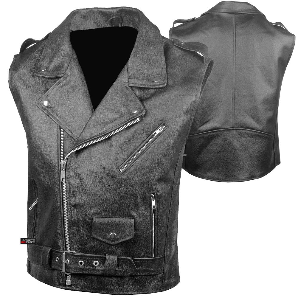 PW-8010 custom logo leather biker vest OEM bulk embroidered biker vest