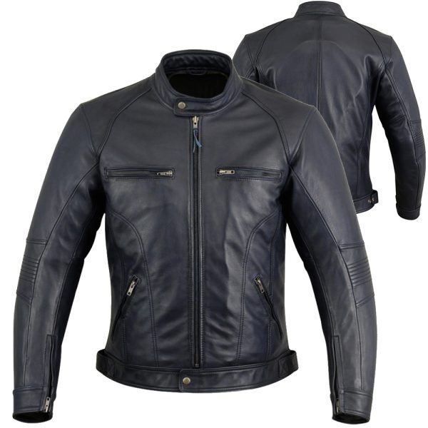 SPACIAL protective cowhide biker jacket café racer leather motorcycle jacket manufacturer