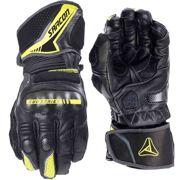 touring motorcycle leather gloves perforated leather long cuff biker gloves