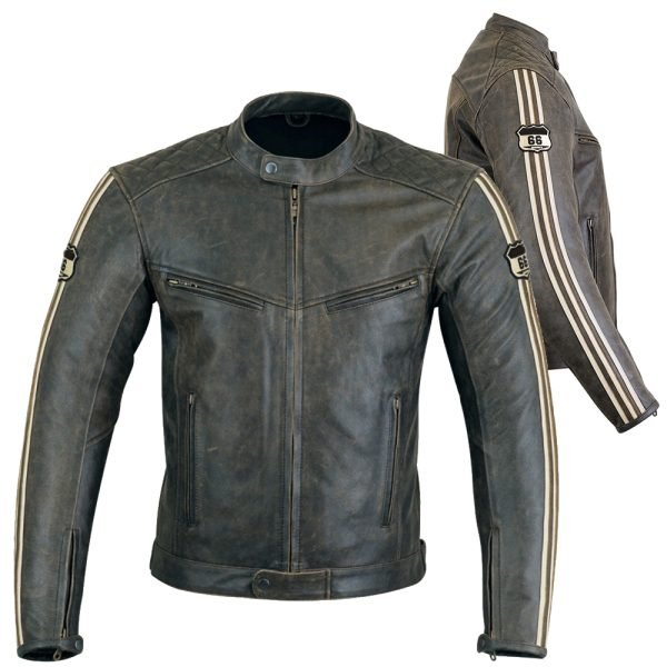 TORQUE advanced protective leather biker jacket vintage brown café racer motorcycle jacket manufacturer