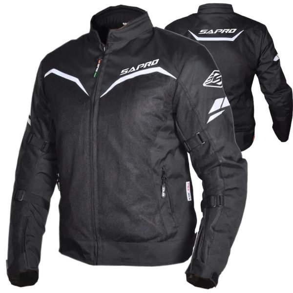 XPark Black textile motorbike jacket OEM motorcycle apparel by Maxler Motosport