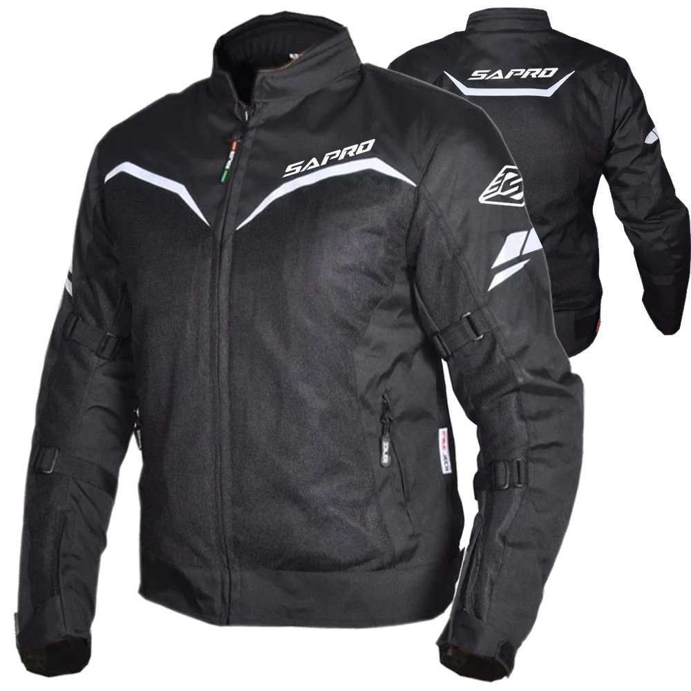XPark Black textile motorbike jacket OEM motorcycle apparel by Maxler Motosport