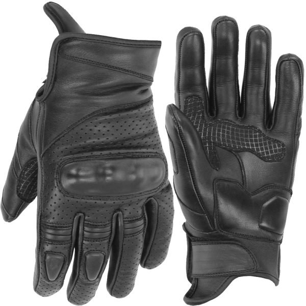 ZOLDER BLACK perforated leather summer motorcycle gloves manufacturer breathable riding gloves Maxler Motosport