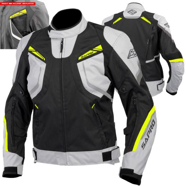 Matrix Grey Neon breathable short textile motorcycle jacket OEM manufactured by Maxler Motosport
