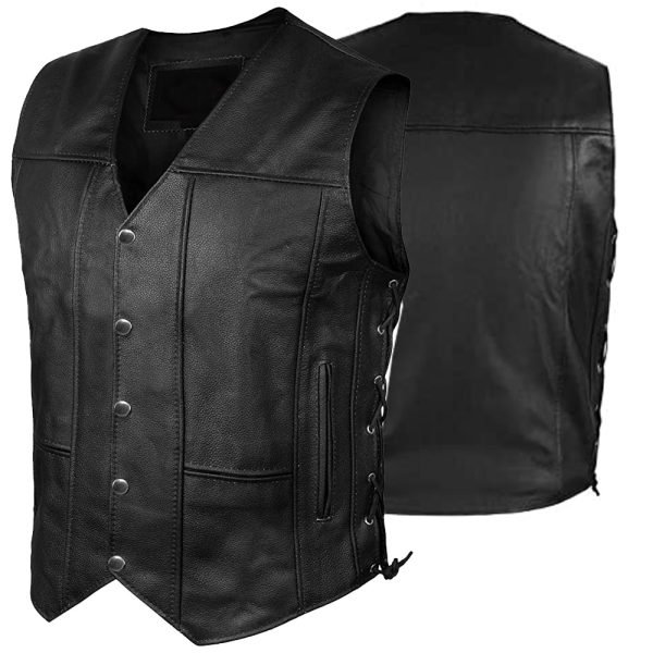 PW-8009 affordable motorcycle leather vest bulk OEM wholesale biker vest
