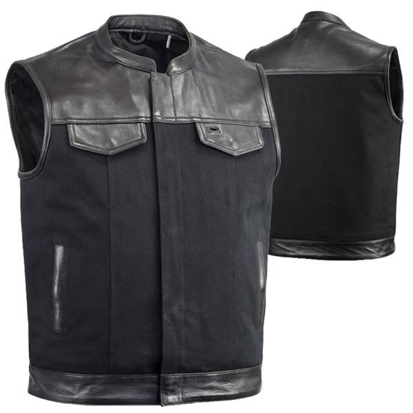 PW-8025 buffalo leather motorcycle vest supplier OEM bulk biker vest