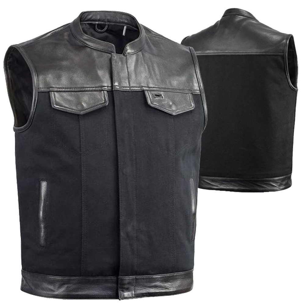 PW-8025 buffalo leather motorcycle vest supplier OEM bulk biker vest
