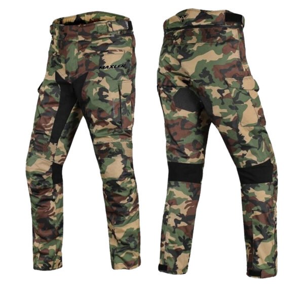 Grayson Vail military camo riding textile pants manufacturer OEM production by Maxler Motosport