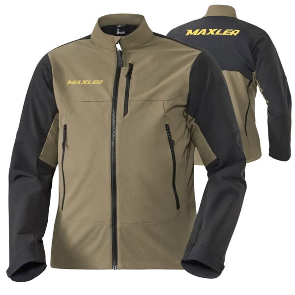 Cael OEM biker softshell jacket in Softshell Fabric Waterproof Repellent & Windproof by Maxler Motosport