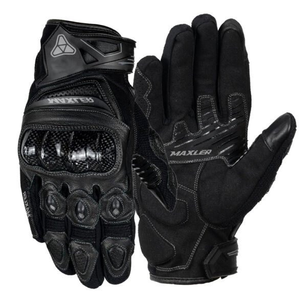 CYPHER ventilated leather motorcycle gloves with perforated leather panels and carbon knuckle protection by Maxler Motosport