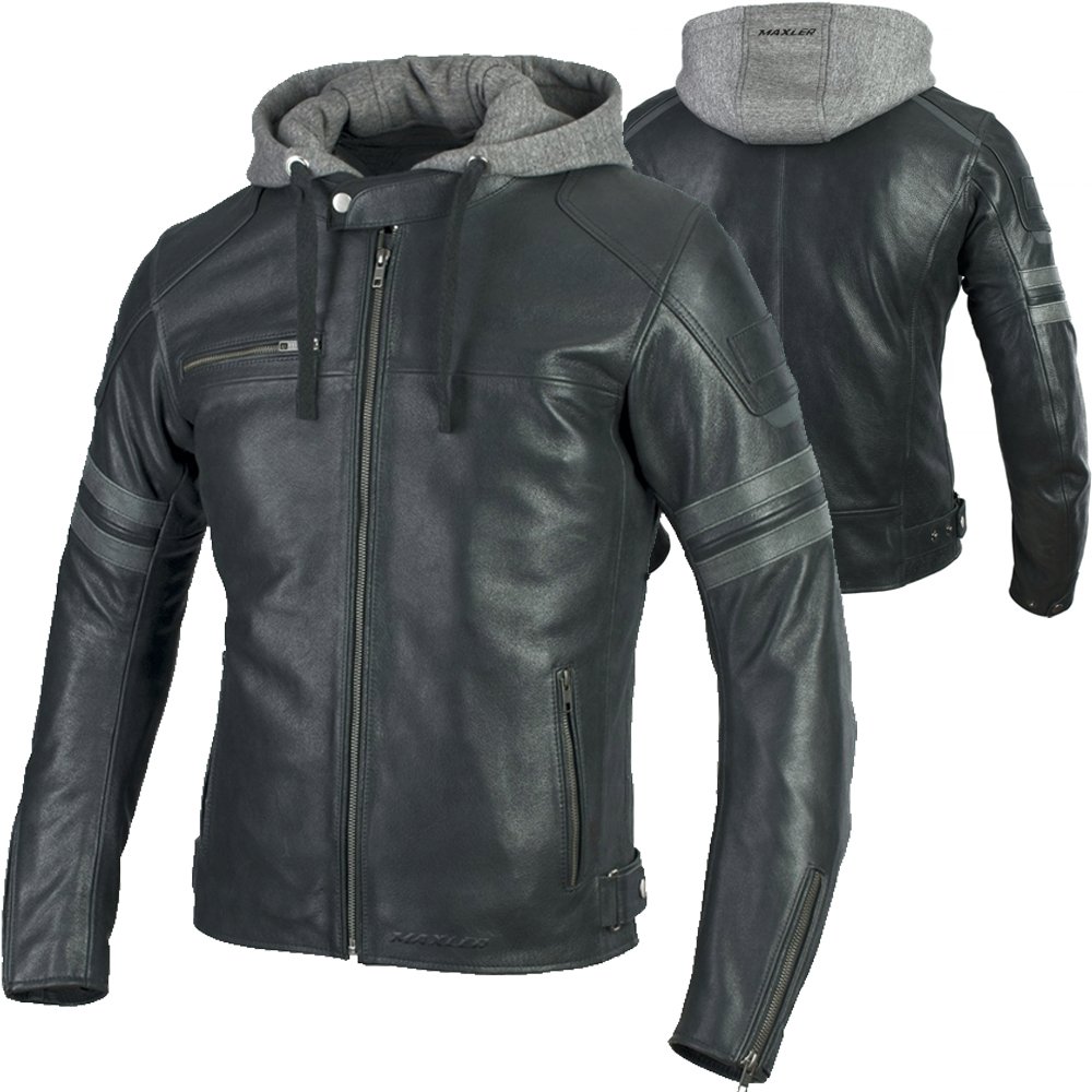 DARKVOLT professional motorcycle leather jacket black cowhide hooded OEM CE ready production