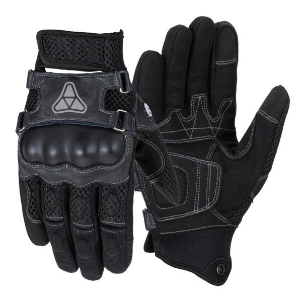 EVOX motorcycle textile short gloves with air mesh fist and synthetic leather palm by Maxler Motosport