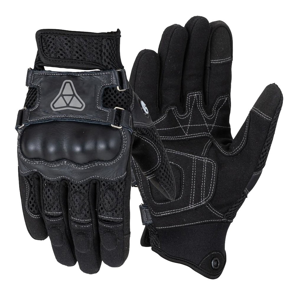 EVOX motorcycle textile short gloves with air mesh fist and synthetic leather palm by Maxler Motosport