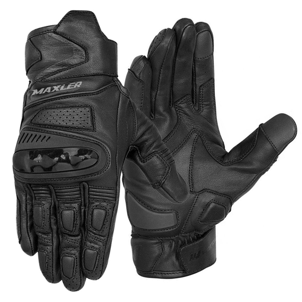 MAVERICK leather motorcycle gloves supplier perforated leather riding gloves by Maxler Motosport